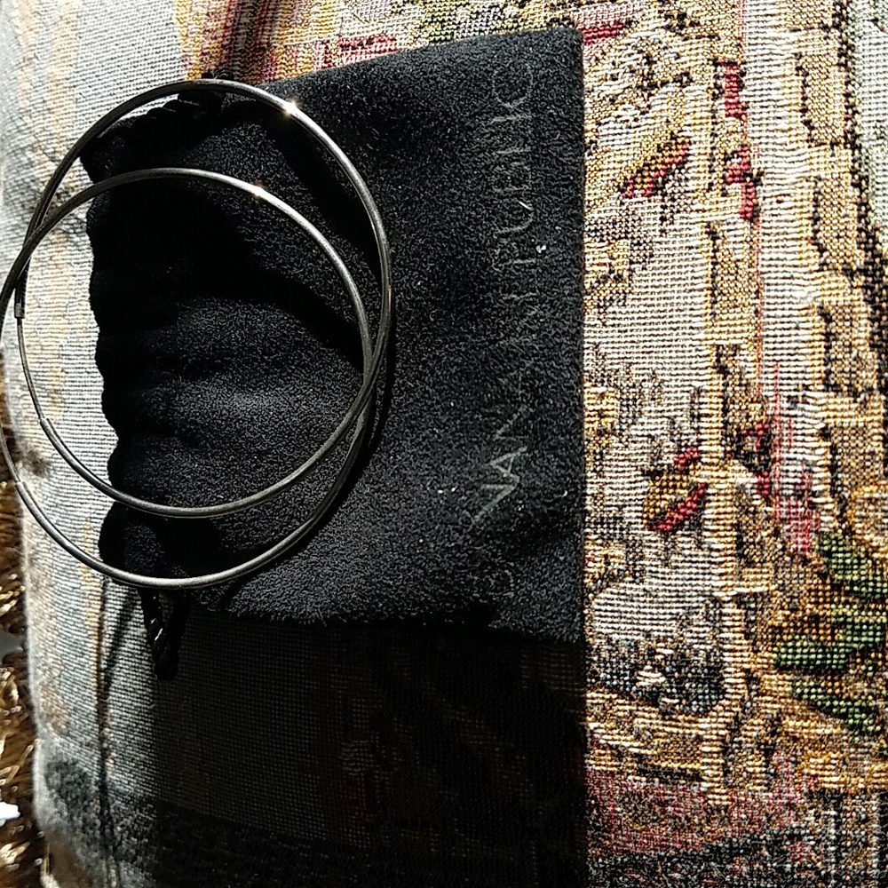 Silver hoop earrings 2.5 inch diameter